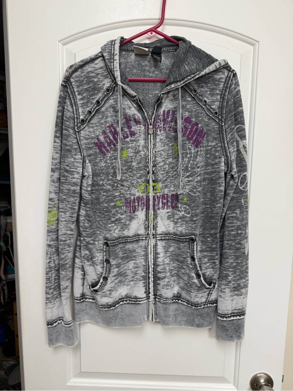 Harley-Davidson Gray Heather Hoodie with Black Logo Accent